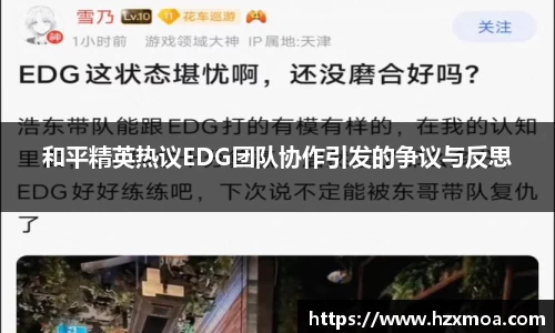 和平精英热议EDG团队协作引发的争议与反思